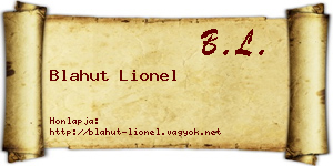 Blahut Lionel névjegykártya